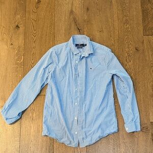 Vineyard Vines Blue Checkered Button Down Boys XL shirt